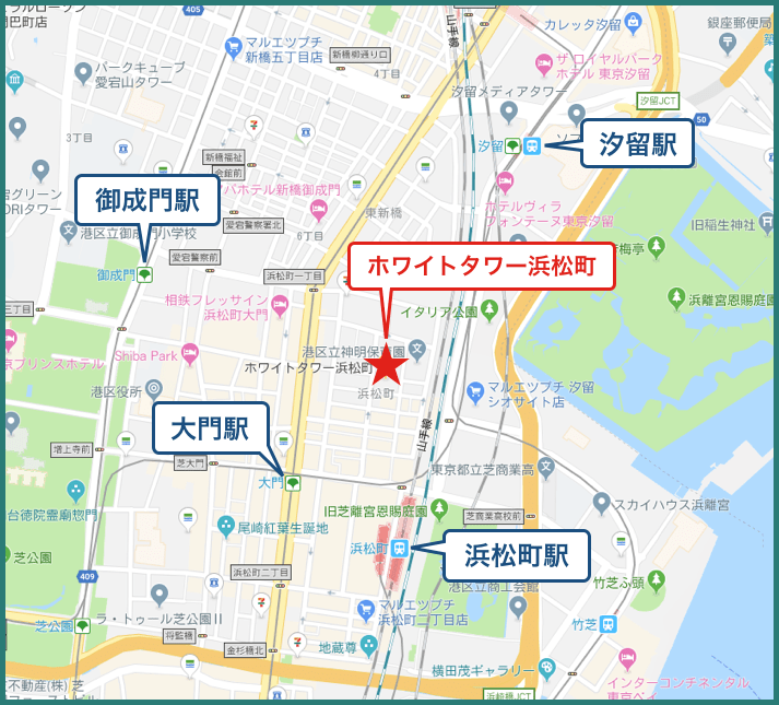 ホワイトタワー浜松町の地図