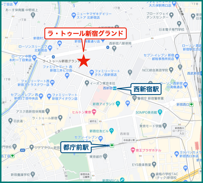 ラ・トゥール新宿グランドの地図