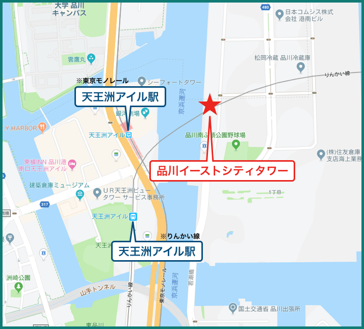 品川イーストシティタワーの地図