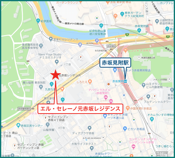 エル・セレーノ元赤坂レジデンスの地図