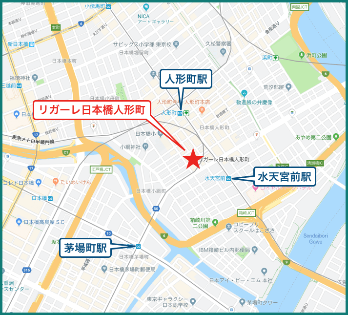 リガーレ日本橋人形町の地図