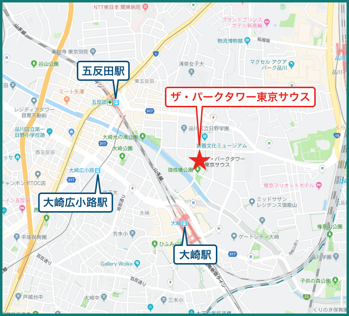 ザ・パークタワー東京サウスの地図