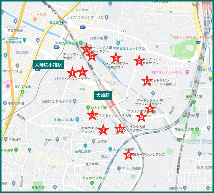 大崎タワーマンションの地図