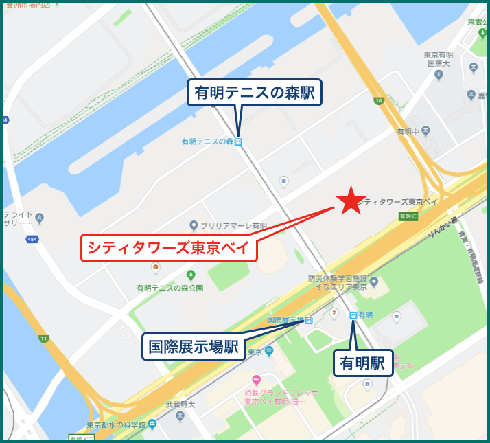 シティタワーズ東京ベイの地図