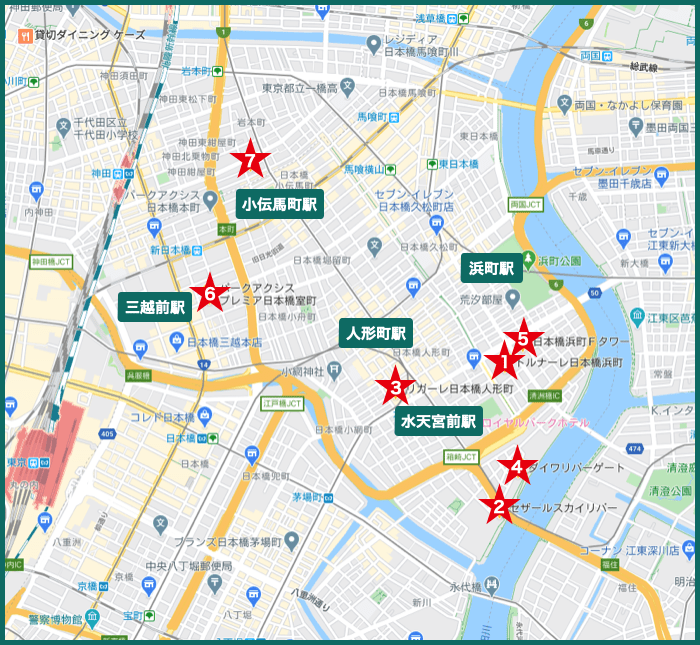 日本橋タワーマンションの地図