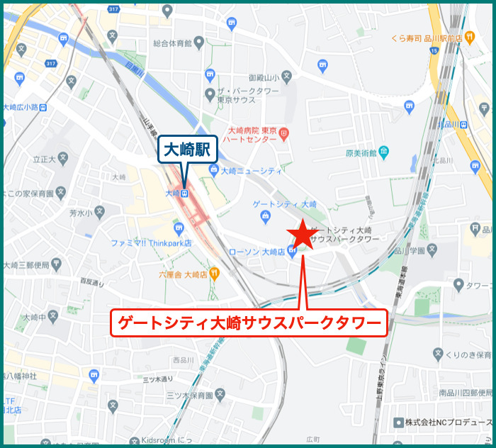ゲートシティ大崎サウスパークタワーの地図