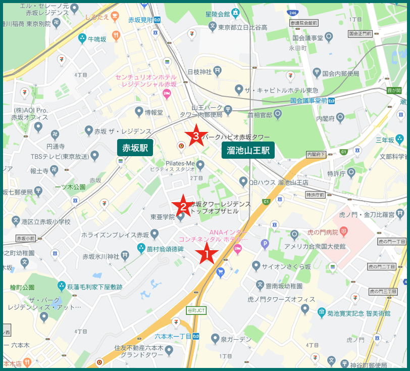 赤坂タワーマンションの地図