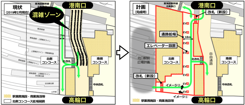 品川駅の駅改良計画イメージ