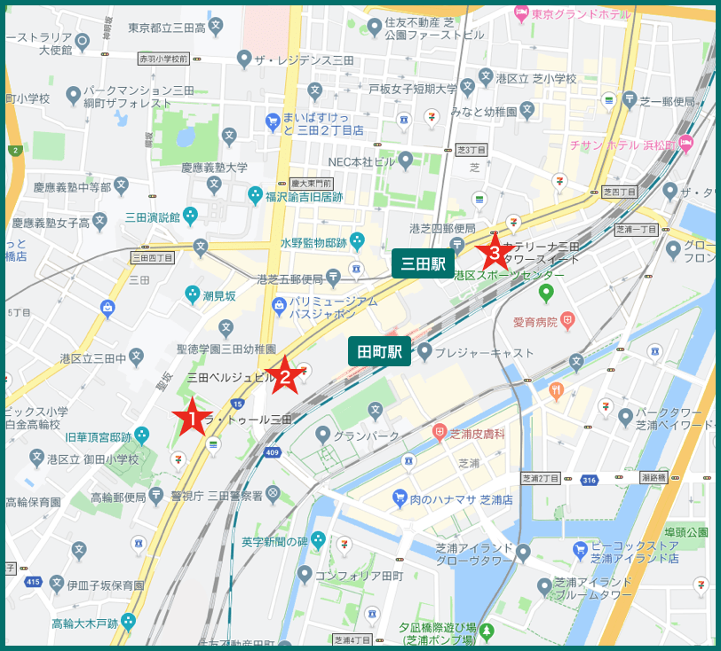 三田タワーマンションの地図