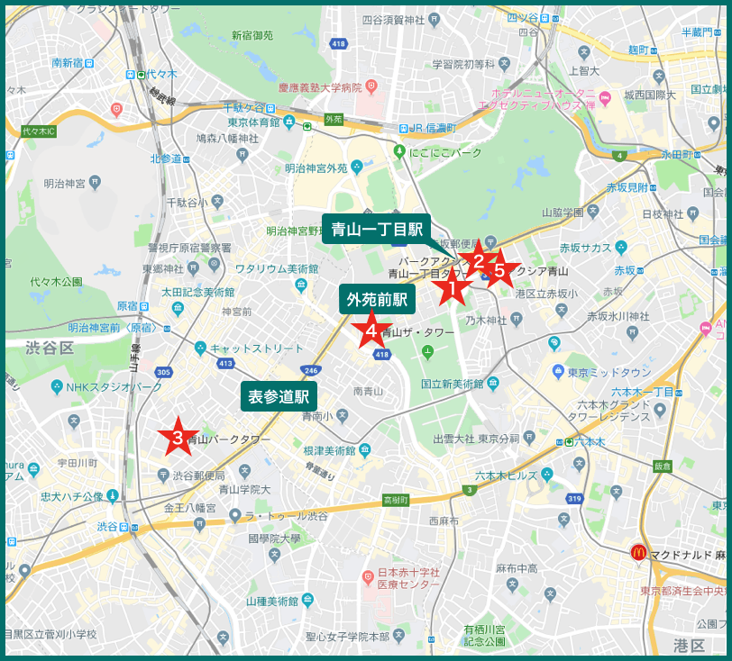 青山タワーマンションの地図