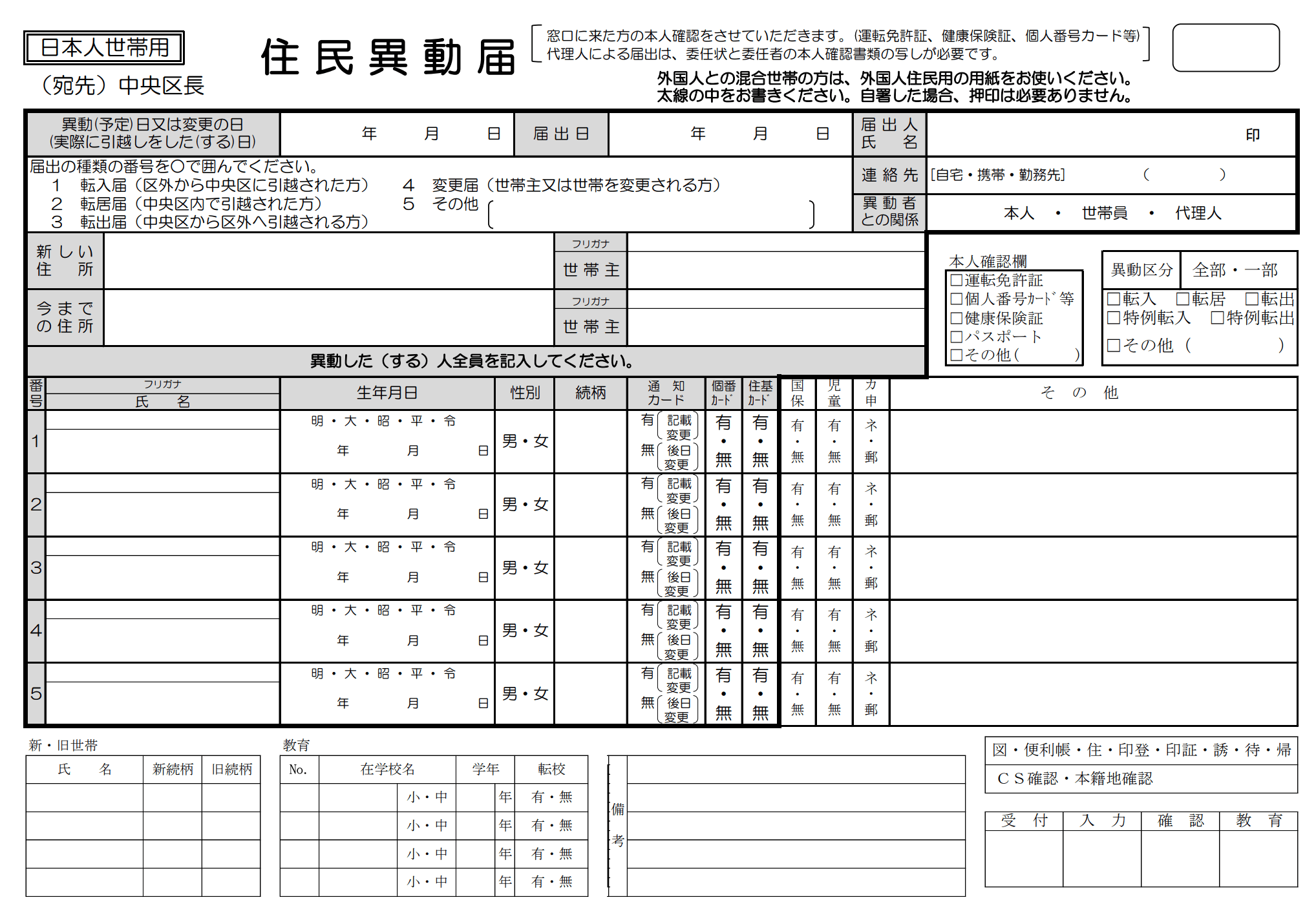 転居届に必要なものリスト 全国共通で失敗せずに手続きができる