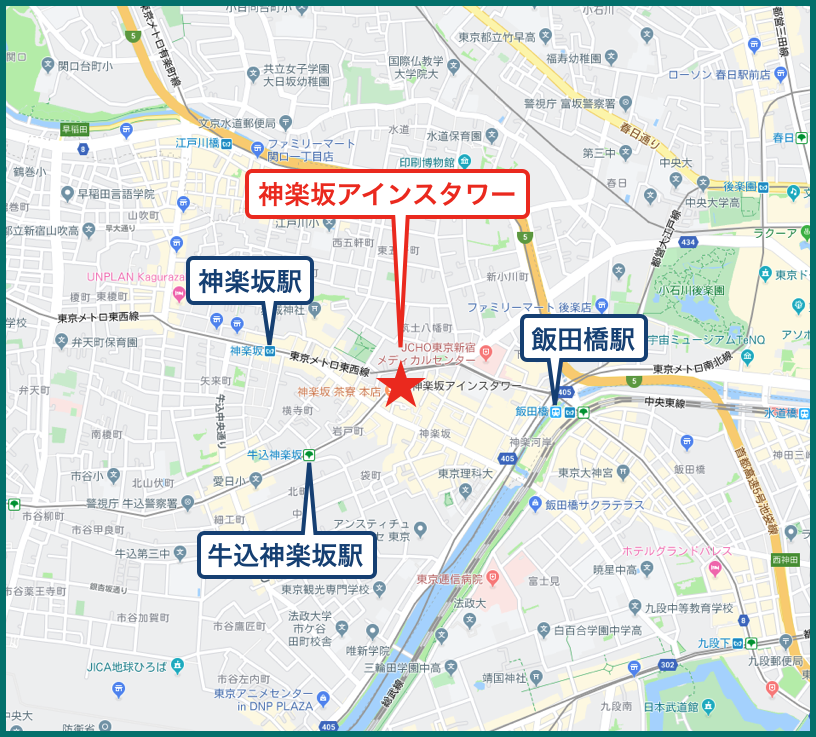 神楽坂アインスタワーの地図