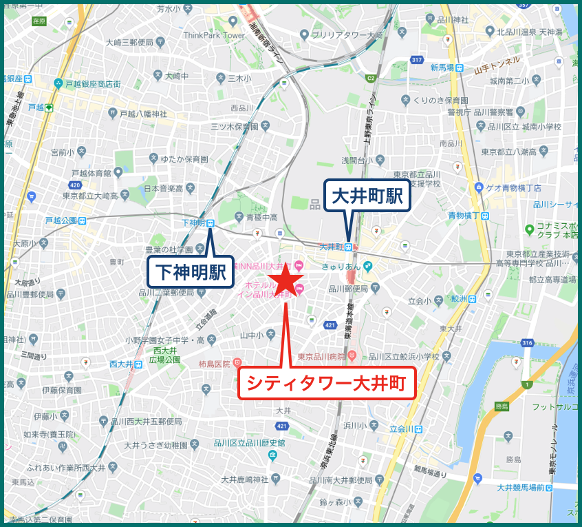 シティタワー大井町の地図