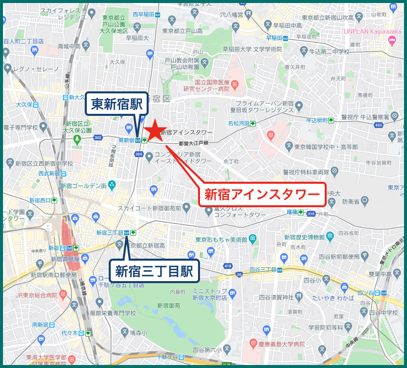 新宿アインスタワーの地図