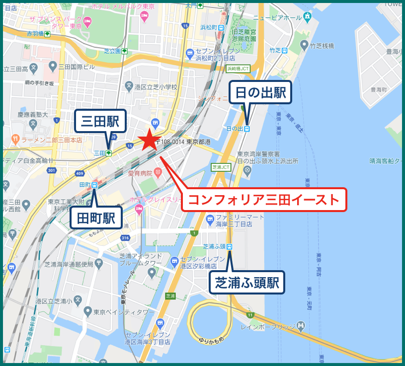 コンフォリア三田イーストの地図