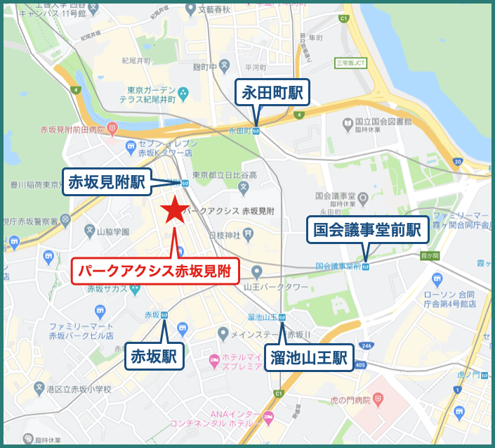 パークアクシス赤坂見附の地図