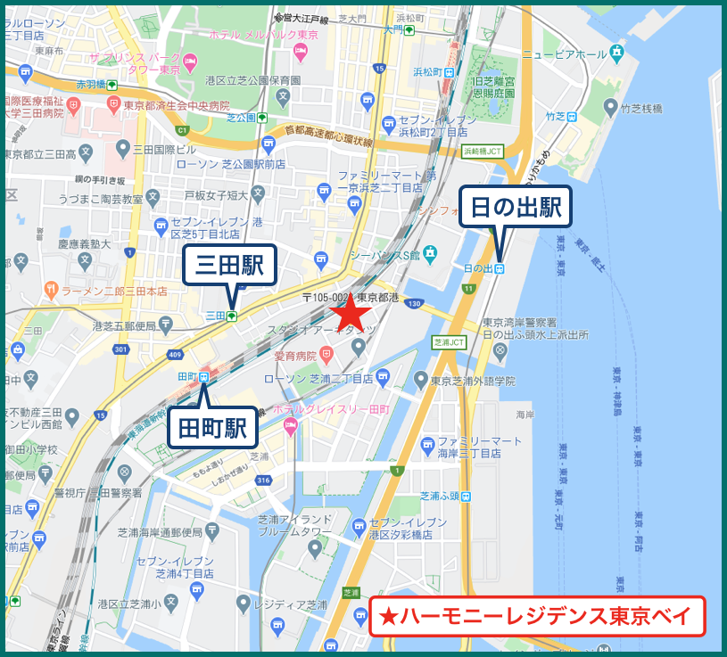 ハーモニーレジデンス東京ベイの地図