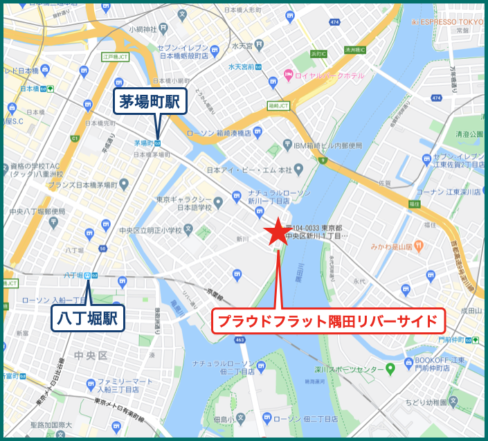 プラウドフラット隅田リバーサイドの地図