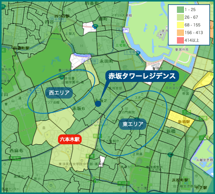 赤坂タワーレジデンスTop of the Hill　犯罪マップ