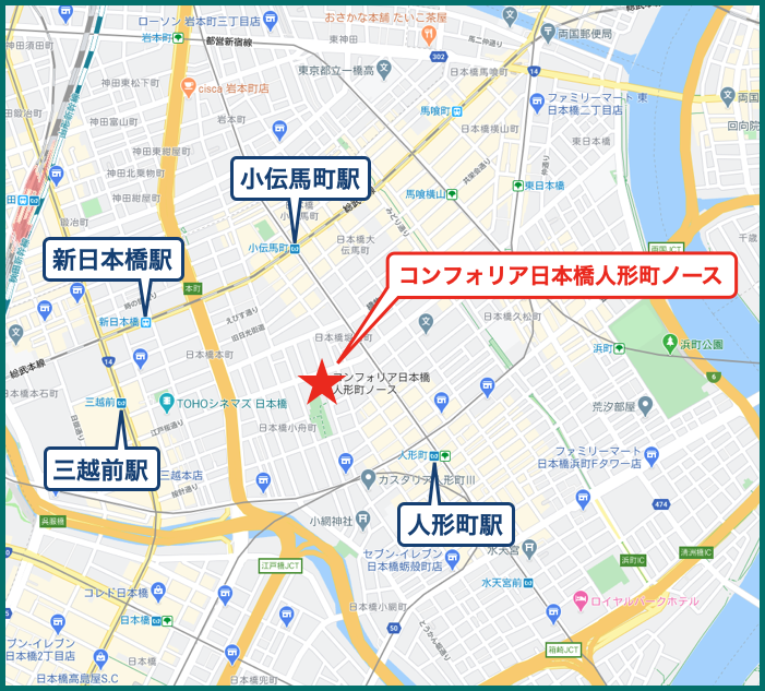 コンフォリア日本橋人形町ノースの地図