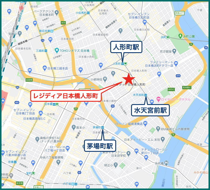 レジディア日本橋人形町の地図