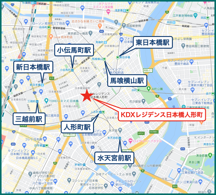 KDXレジデンス日本橋人形町の地図
