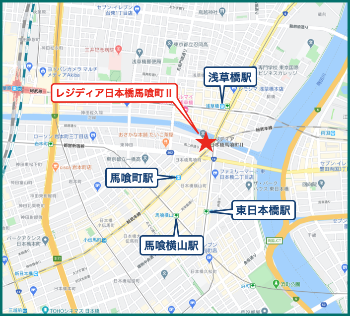 レジディア日本橋馬喰町Ⅱの地図