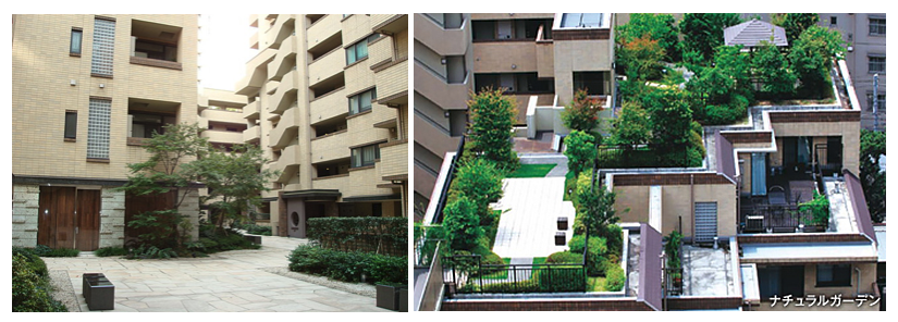 アトラス江戸川アパートメントの通路や空中庭園