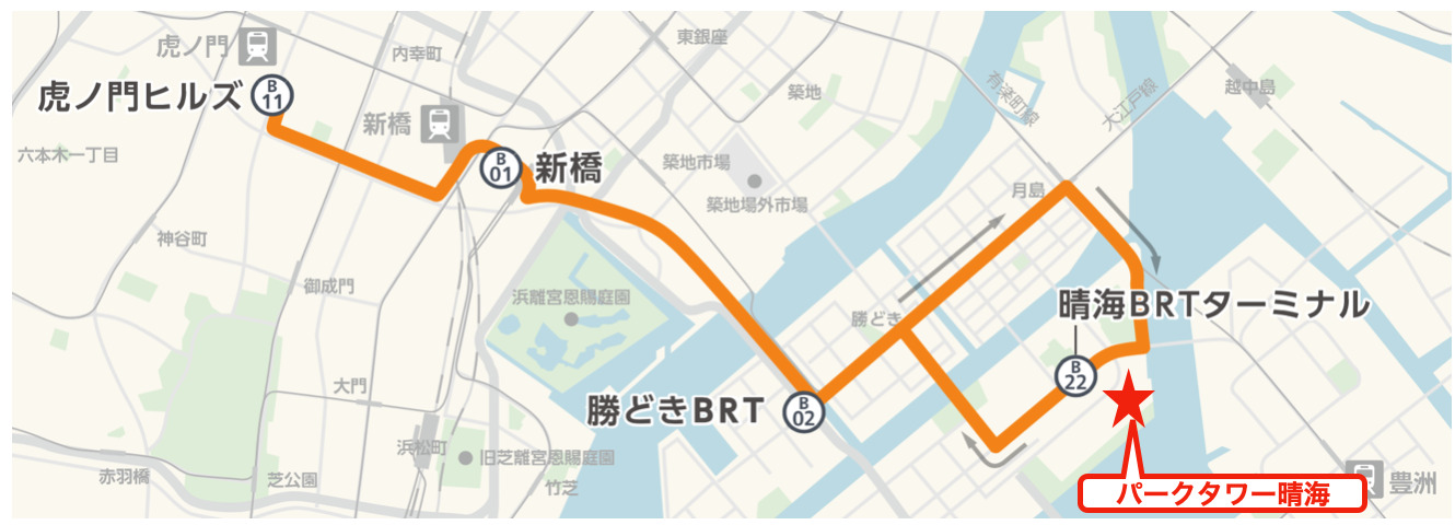 TOKYO BRTの路線図