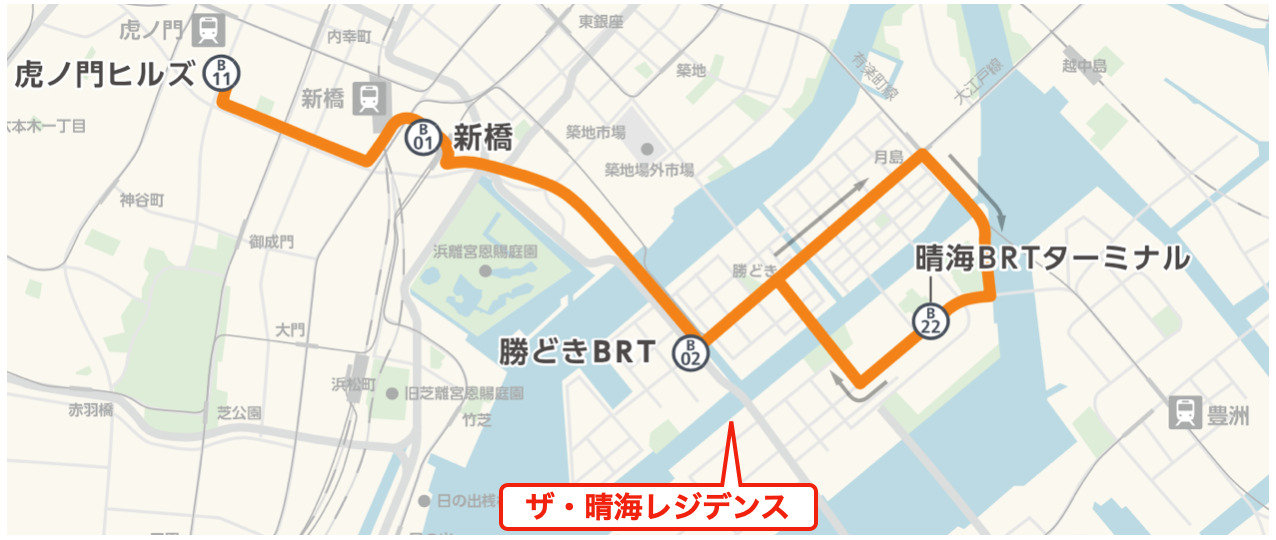 TOKYOBRTの路線図