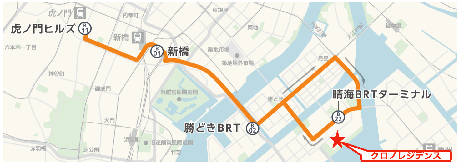 TOKYO BRTの路線図