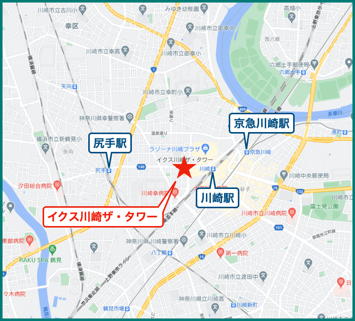 イクス川崎ザ・タワーの地図