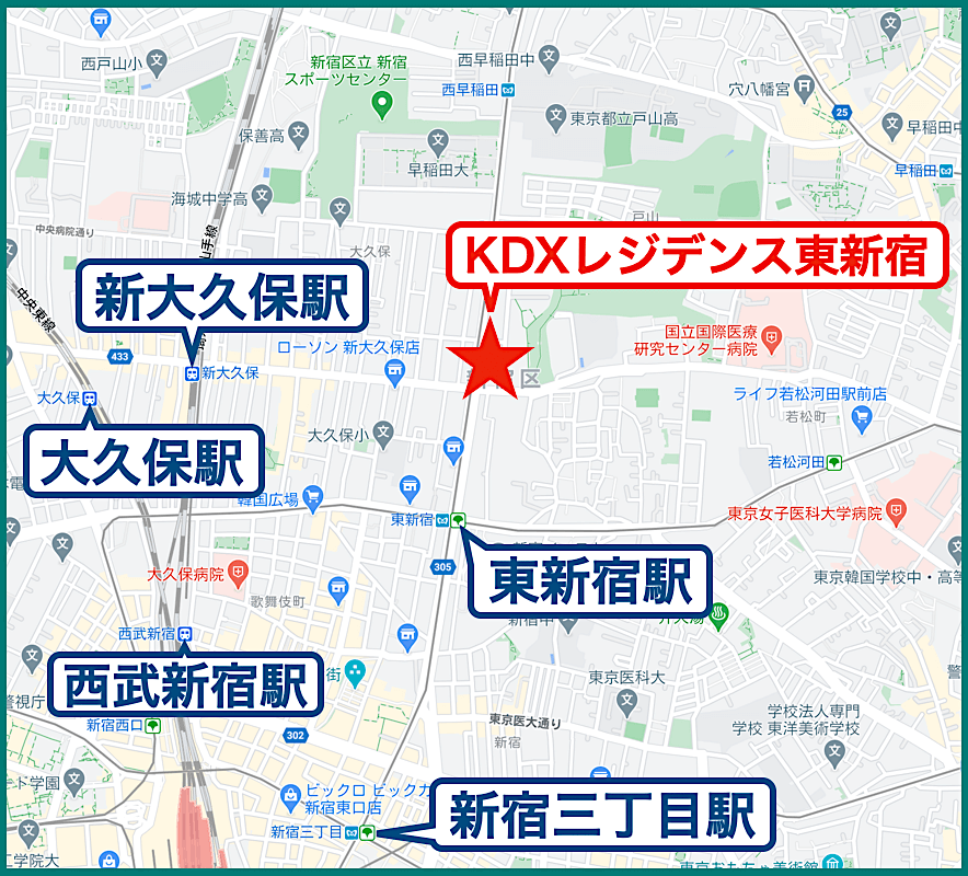 KDXレジデンス東新宿の立地