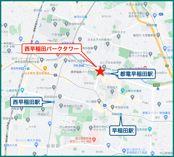 西早稲田パークタワーの地図
