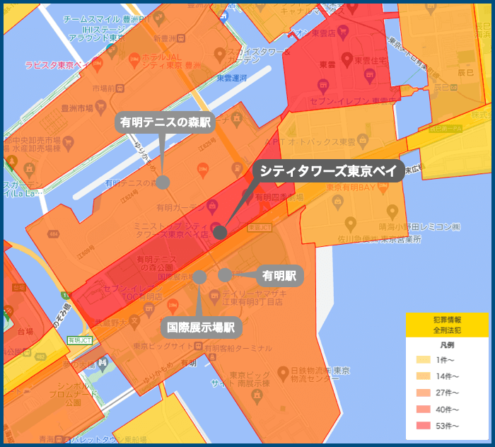 シティタワーズ東京ベイの犯罪マップ