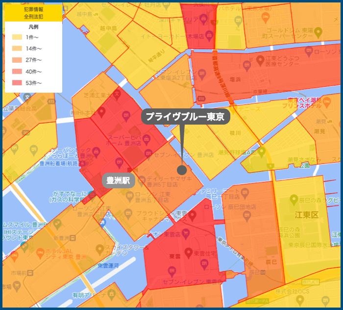 プライヴブルー東京の犯罪マップ