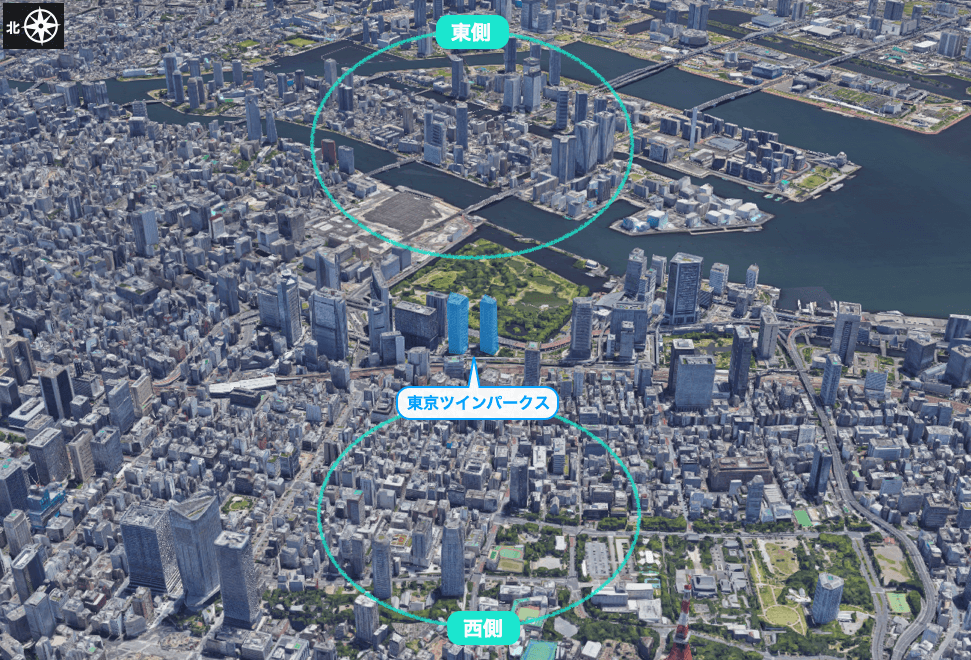 東京ツインパークスの眺望