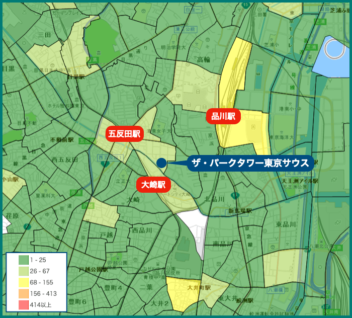 ザ・パークタワー東京サウスの犯罪マップ