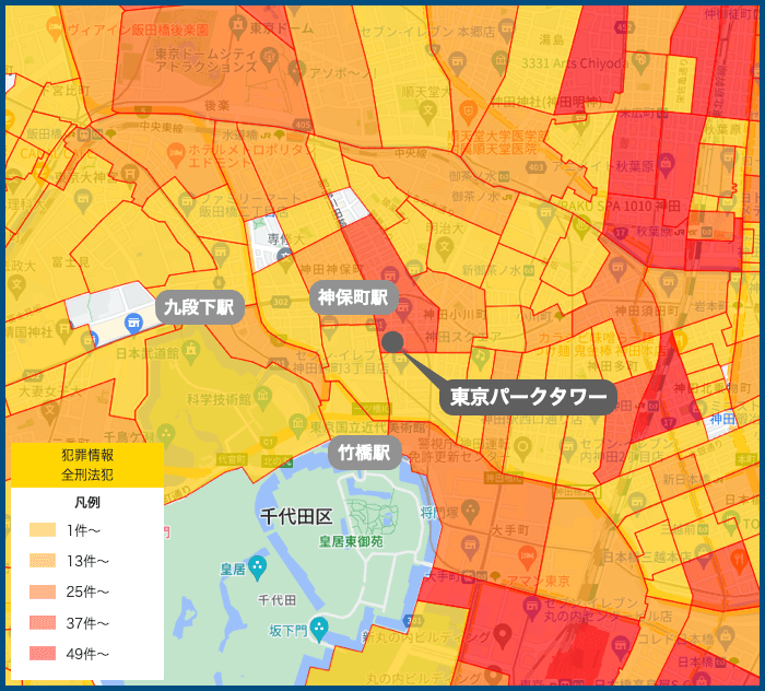 東京パークタワーの犯罪マップ