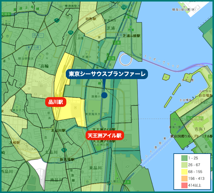 東京シーサウスブランファーレの犯罪マップ