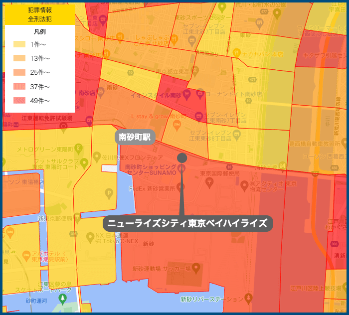 ニューライズシティ東京ベイハイライズの犯罪マップ