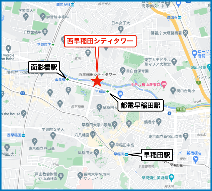 西早稲田シティタワーの地図