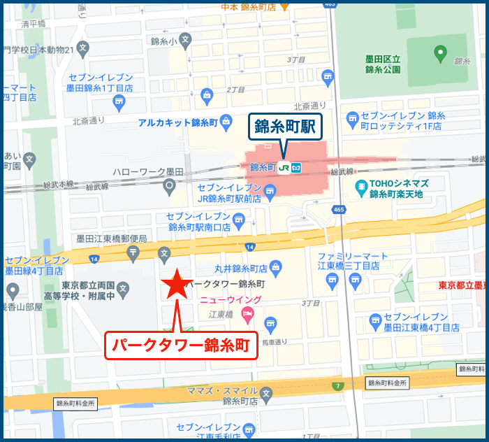 パークタワー錦糸町の地図