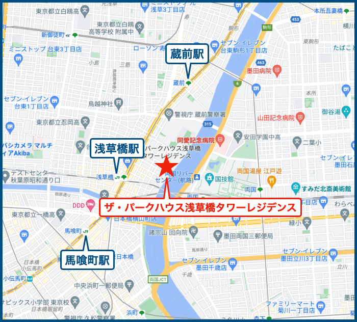 ザ・パークハウス浅草橋タワーレジデンスの地図
