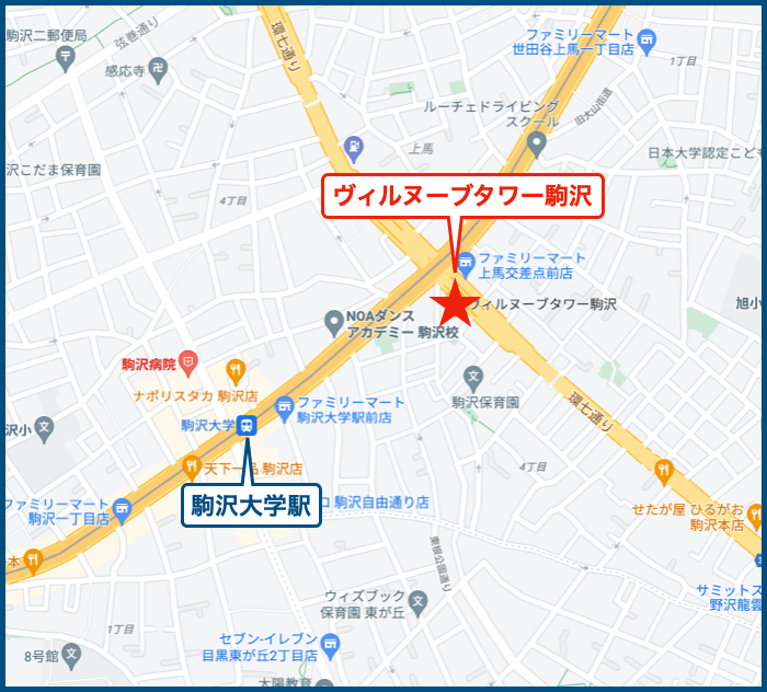 ヴィルヌーブタワー駒沢の地図