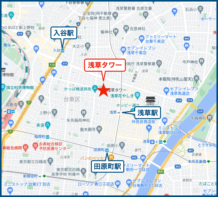 浅草タワーの地図