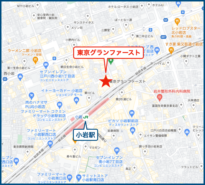東京グランファーストの地図