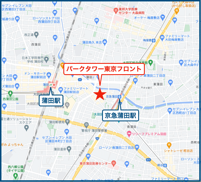 パークタワー東京フロントの地図
