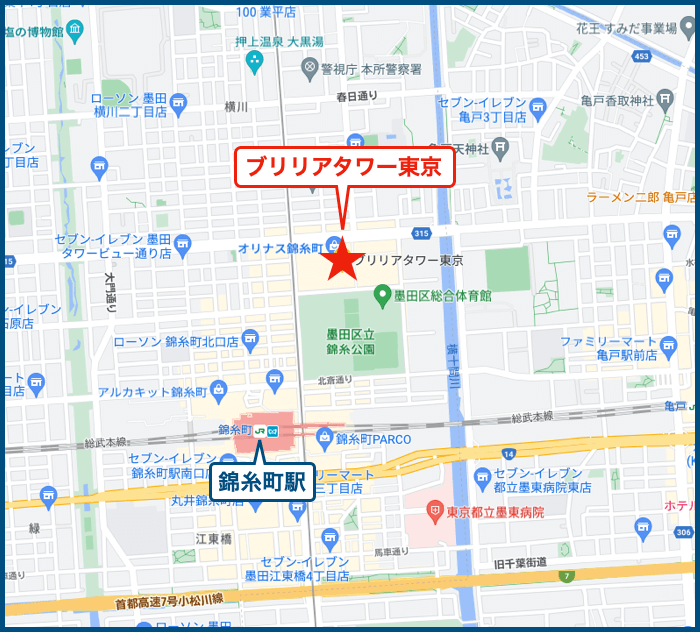 ブリリアタワー東京の地図