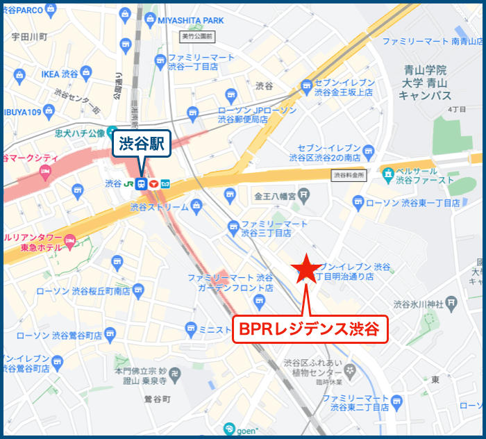 BPRレジデンス渋谷の地図